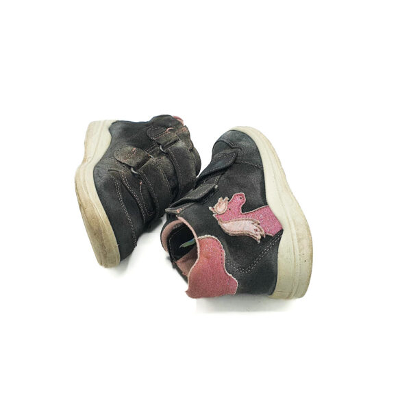 Ghete copii Ricosta 30 , piele intoarsa , negru roz - imagine 4