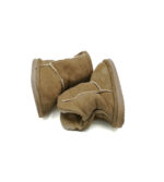 Cizme copii 21 , material textil , maro , imblanite - imagine 4
