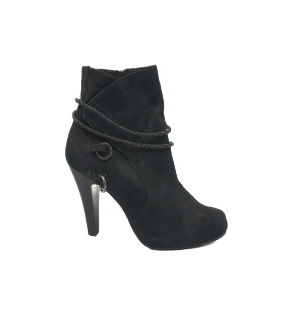 Botine dama Tamaris 38 material textil , negru - imagine 1