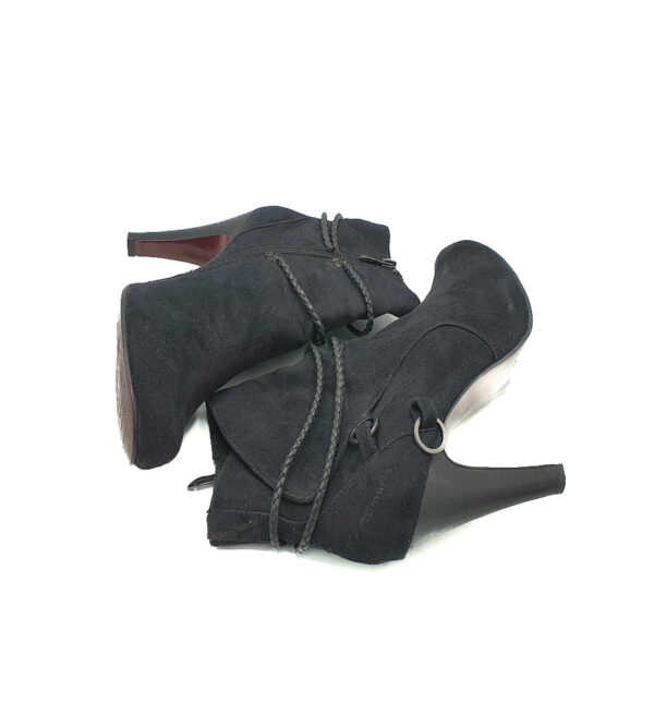 Botine dama Tamaris 38 material textil , negru - imagine 4