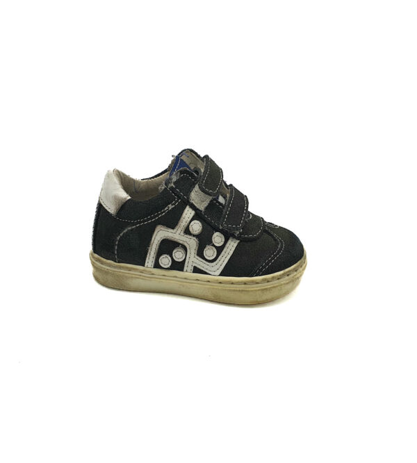 Adidasi copii 20 piele intoarsa , negru alb - imagine 1