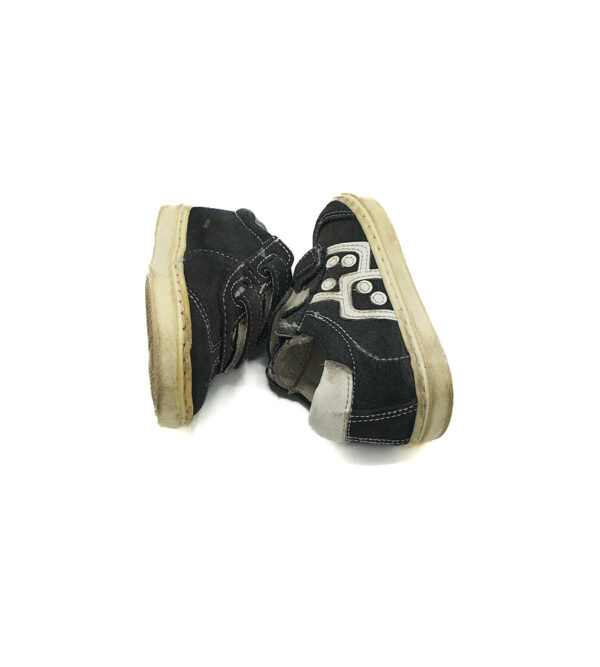 Adidasi copii 20 piele intoarsa , negru alb - imagine 4