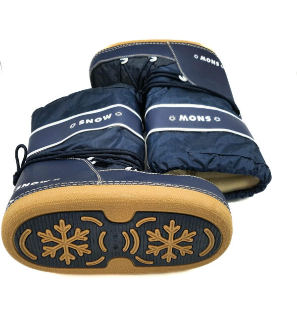 Cizme dama 38 imitatie de piele , material textil , albastru alb , imblanite - imagine 4