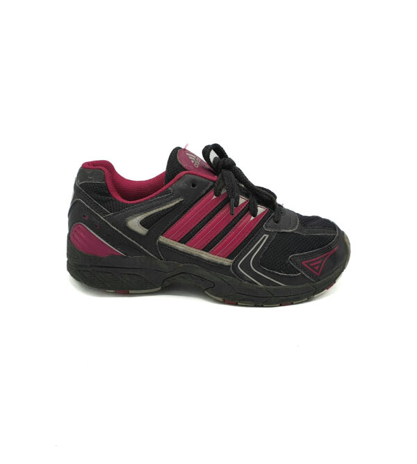 Adidasi dama 36 imitatie de piele , material textil, negru roz - imagine 1
