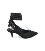 Sandale dama Bershka , material textil , negru