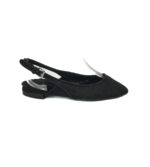 Sandale dama Bershka , material textil , negru