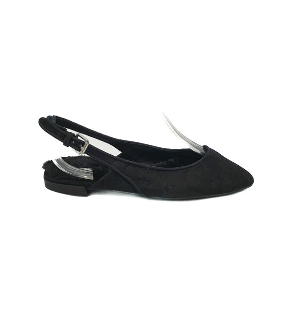 Sandale dama Bershka , material textil , negru - imagine 1