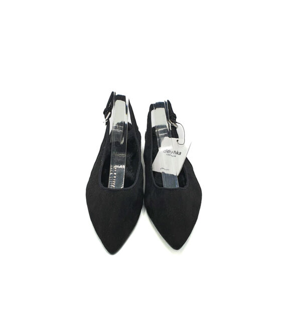 Sandale dama Bershka , material textil , negru - imagine 3