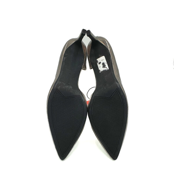 Pantofi dama Bershka , imitatie piele , material textil , argintiu - imagine 4