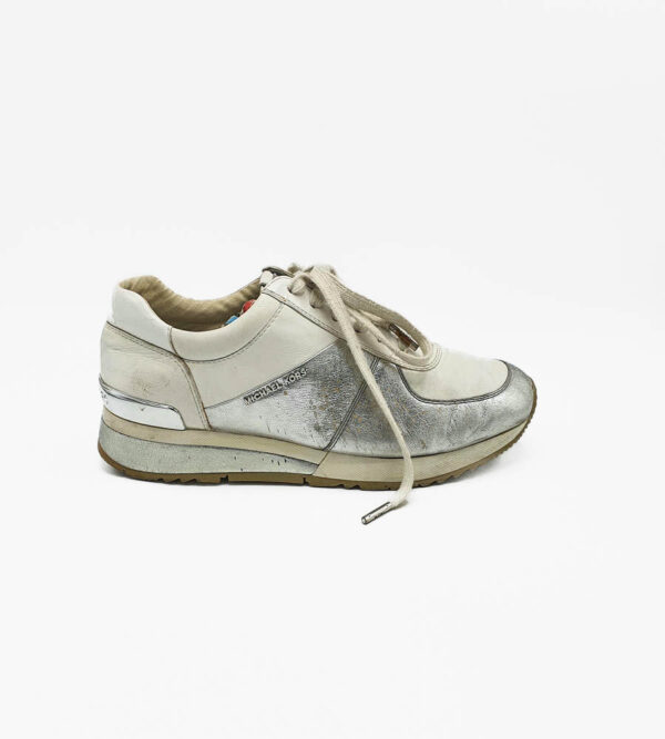 Adidasi dama Michael Kors 39 , piele , alb argintiu - imagine 1