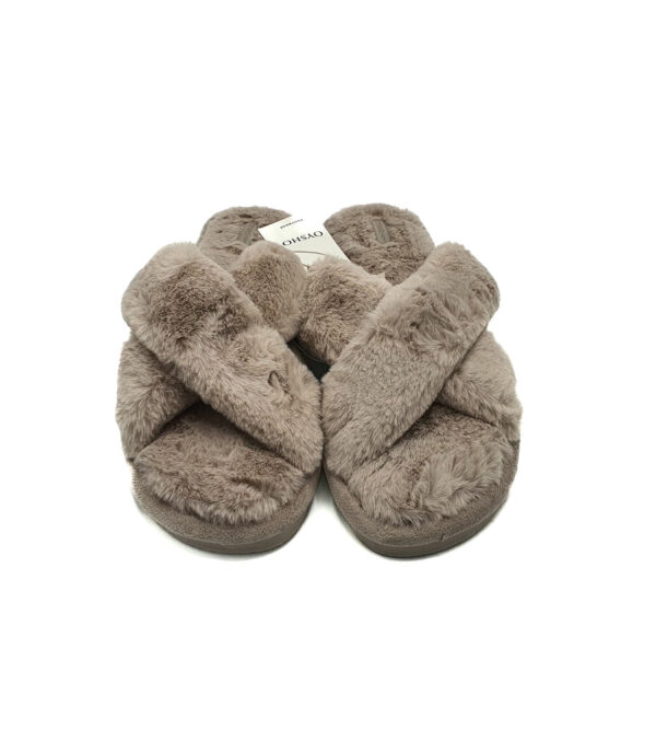 Papuci de casa Oysho  material textil , crem - imagine 3