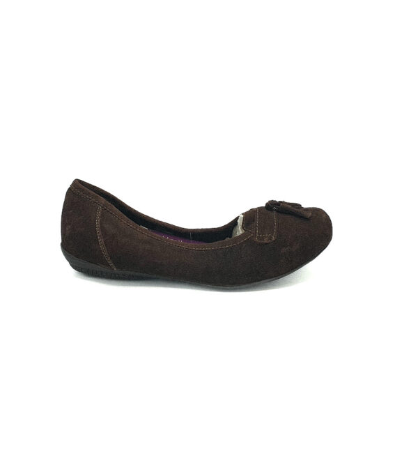 Balerini dama Soleflex 41 piele  intoarsa , maro - imagine 1