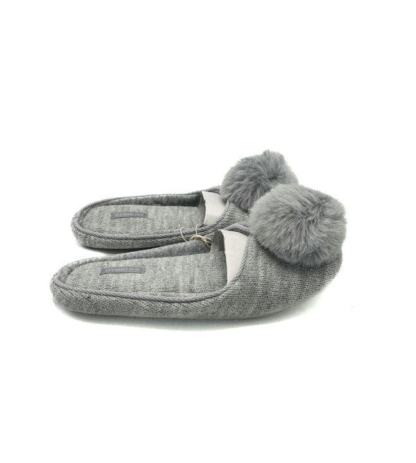 Papuci  de casa Oysho  material textil , gri - imagine 1