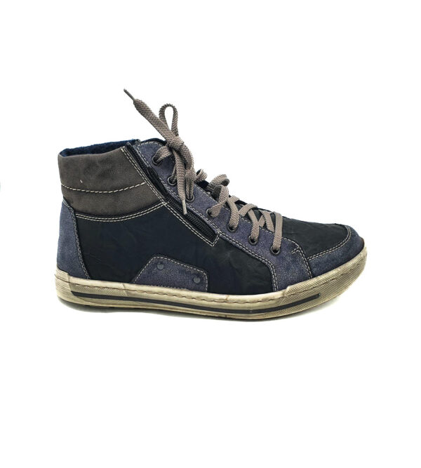 Adidasi barbati Rieker 46 imitatie de piele , negru albastru - imagine 1