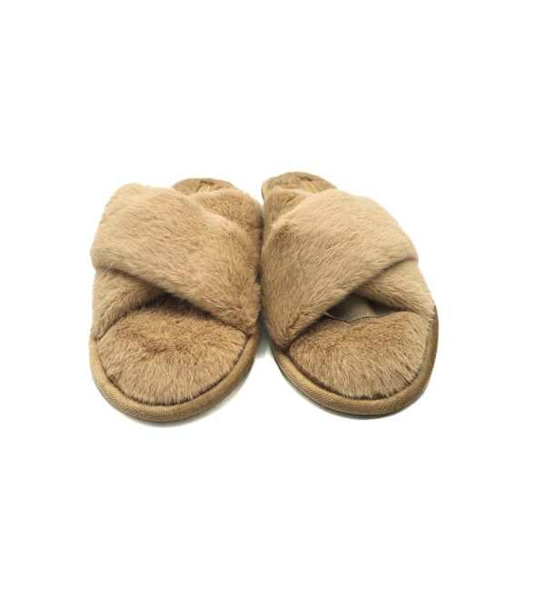 Papuci de casa Oysho  material textil , crem - imagine 3