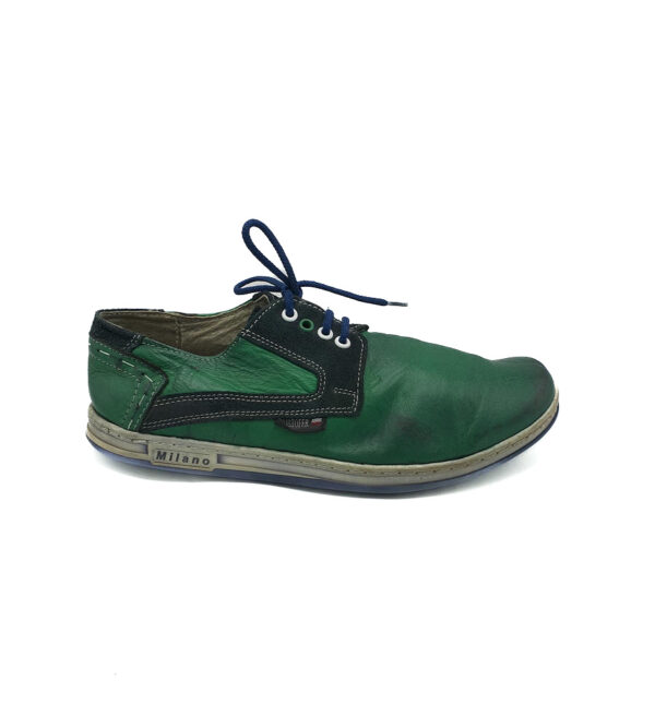Pantofi barbati Kristofer 41 piele , verde negru - imagine 1