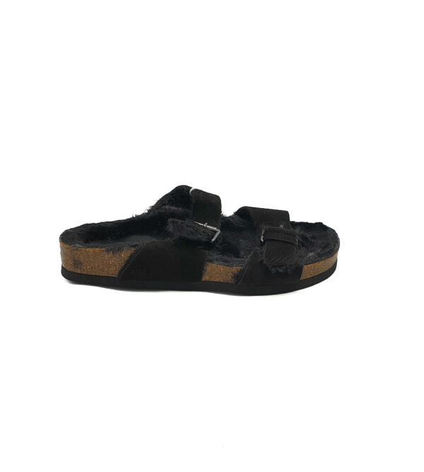 Saboti dama  Pull&Bear  material textil , imitatie de piele  , negru - imagine 1