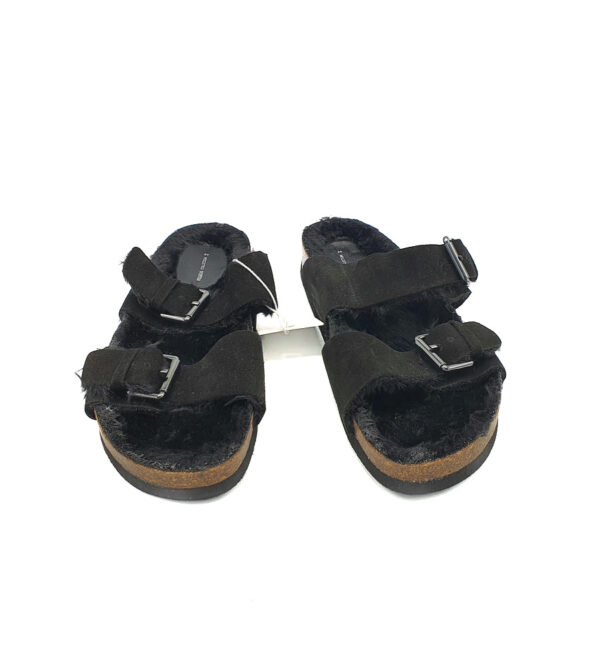 Saboti dama  Pull&Bear  material textil , imitatie de piele  , negru - imagine 3