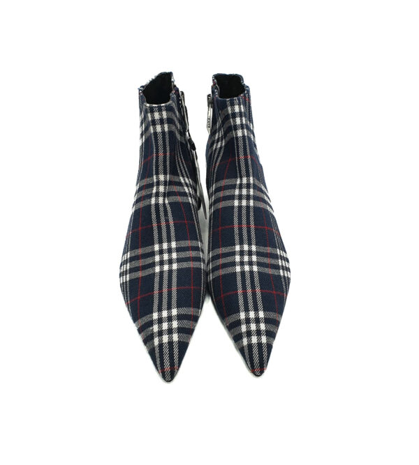 Botine dama Zara  material textil , albastru alb rosu - imagine 3