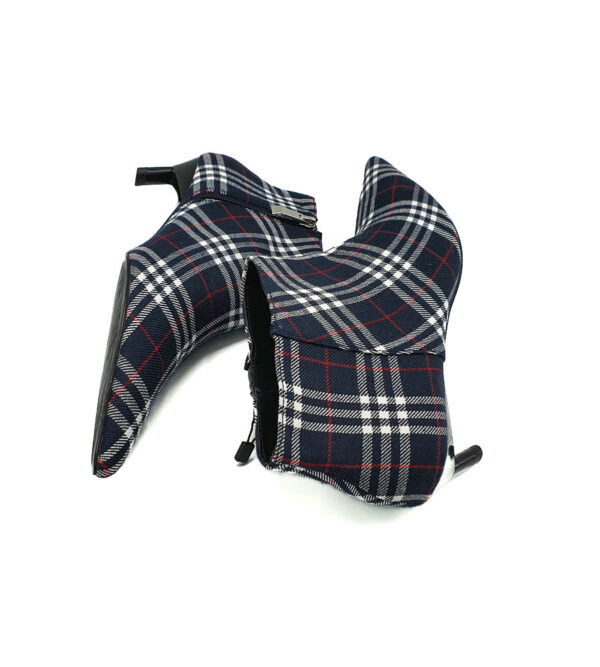 Botine dama Zara  material textil , albastru alb rosu - imagine 4
