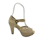 Sandale dama Griffin 39 material textil , imitatie de piele , crem