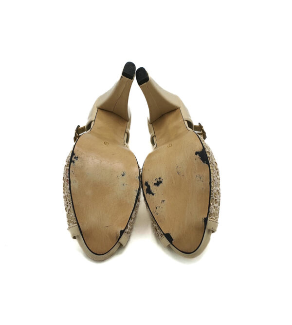 Sandale dama Griffin 39 material textil , imitatie de piele , crem - imagine 5