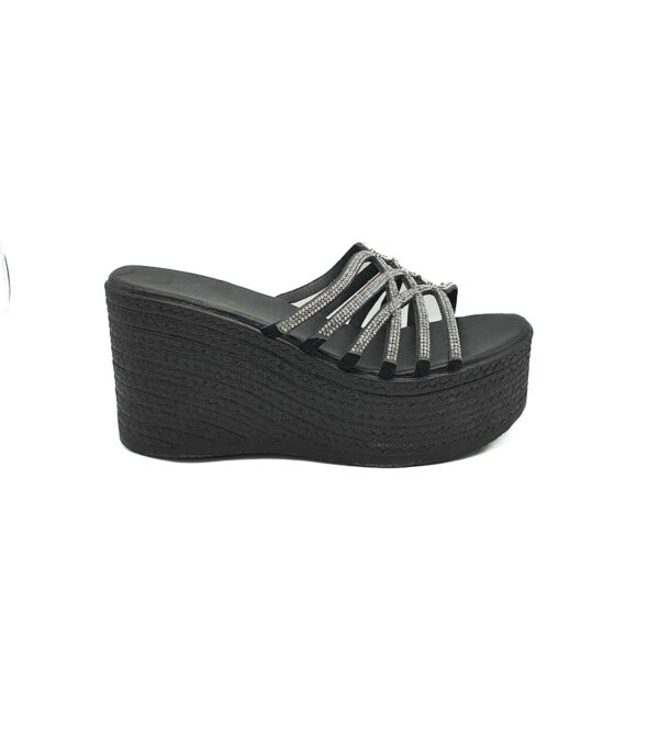 Saboti dama 41 imitatie de piele , negru gri - imagine 1