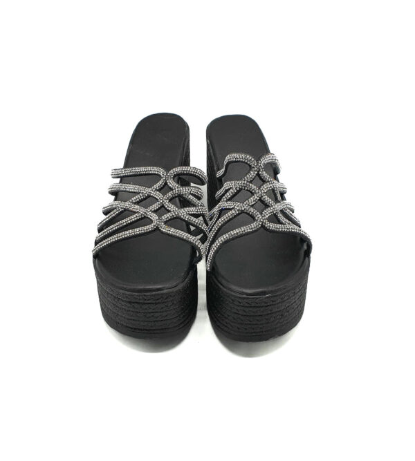 Saboti dama 41 imitatie de piele , negru gri - imagine 3