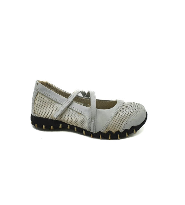 Balerini dama Bpc 35 material textil , imitatie de piele ,  alb - imagine 1