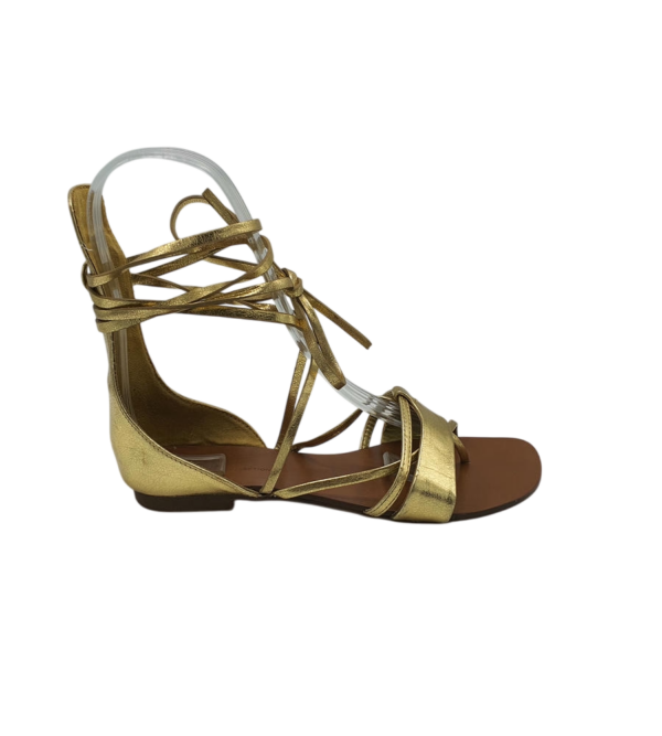 Sandale dama Zara 37 imitatie de piele , auriu - imagine 1