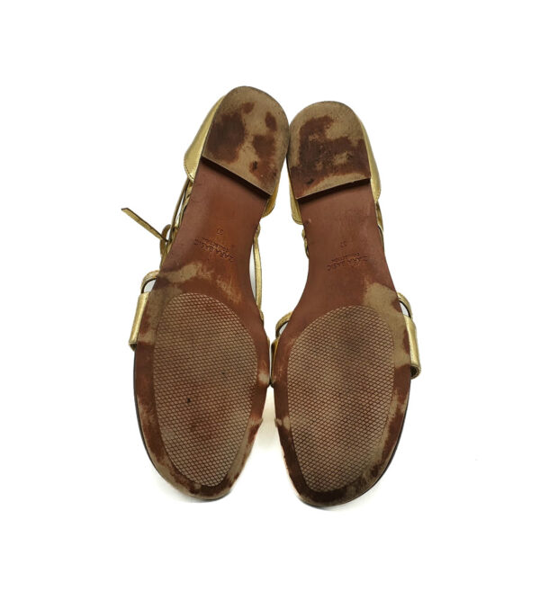Sandale dama Zara 37 imitatie de piele , auriu - imagine 5