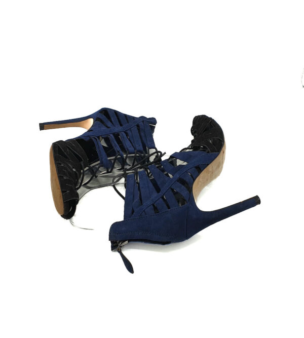 Sandale dama Zara 36 material textil , albastru - imagine 4