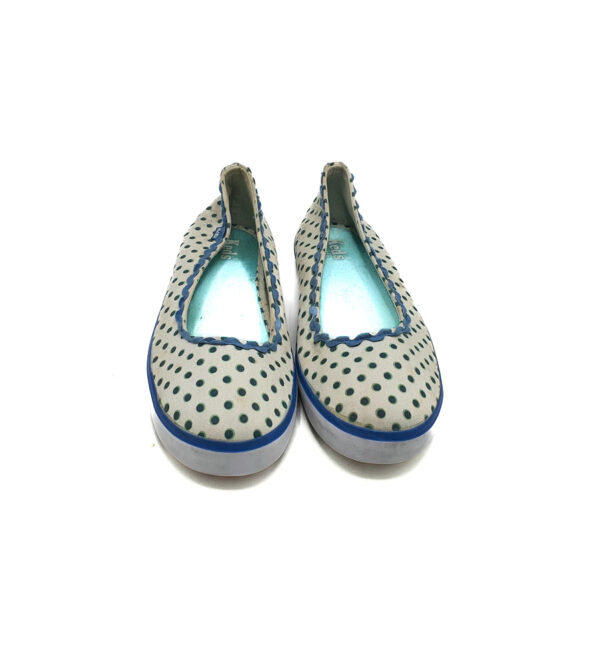 Balerini dama Keds 37 material textil , alb albastru - imagine 2