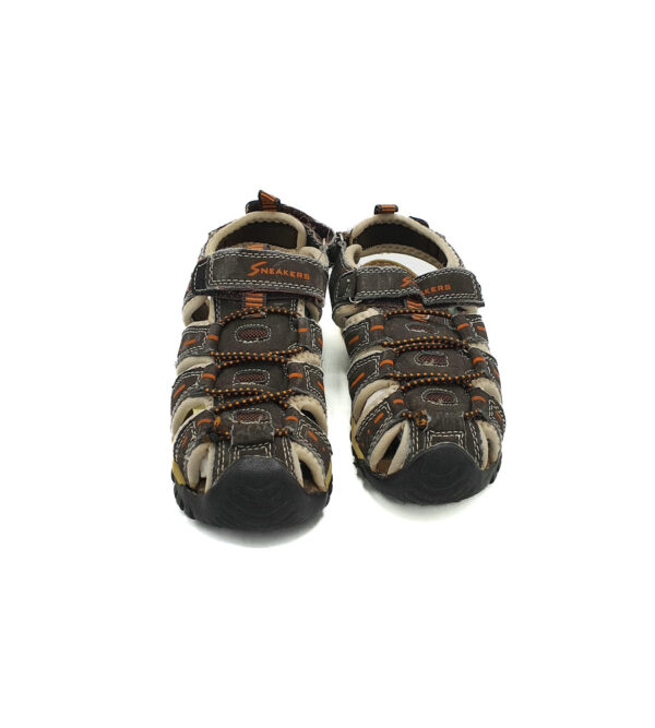 Sandale copii Sneakers 29 material textil , maro alb - imagine 3