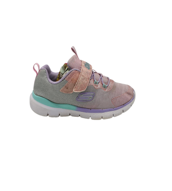 Adidasi copii Skechers 35 material textil , gri roz - imagine 1
