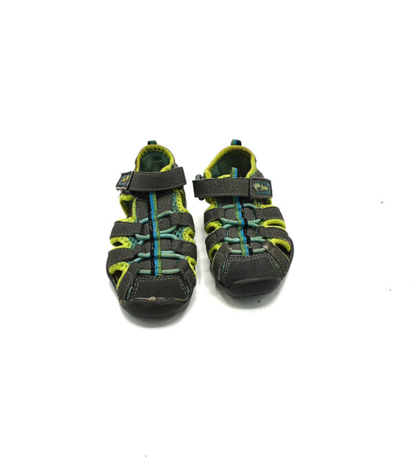 Sandale copii Bobbi 21 imitatie de piele , material textil , gri - imagine 3
