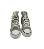 Tenisi dama Converse 37 material textil , gri - imagine 3