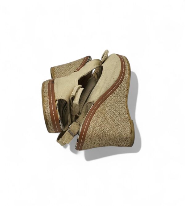 Sandale dama 37 material textil , crem - imagine 4