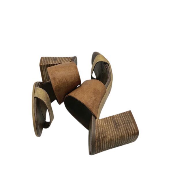 Saboti dama  Cafe Noir 38 piele , imitatie de piele , maro - imagine 4