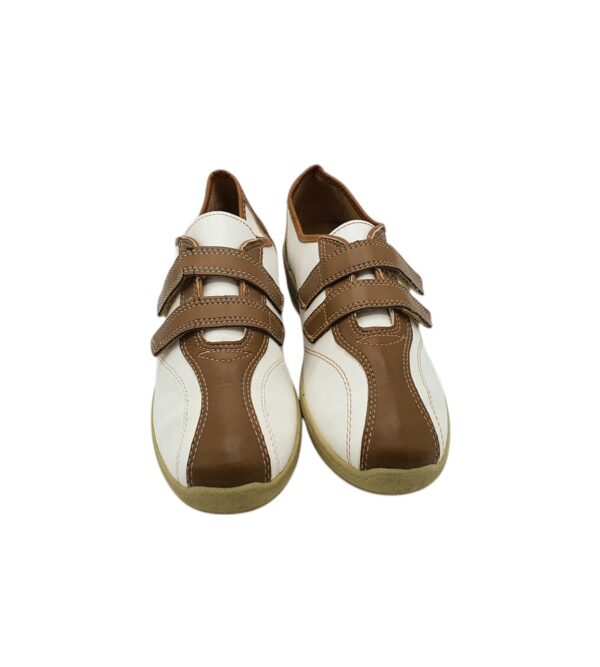 Pantofi dama 38 imitatie de piele , alb maro - imagine 3