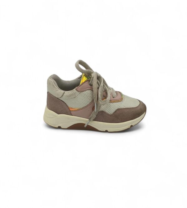 Adidasi copii Friboo 31 piele , imitatie de piele , alb maro - imagine 1