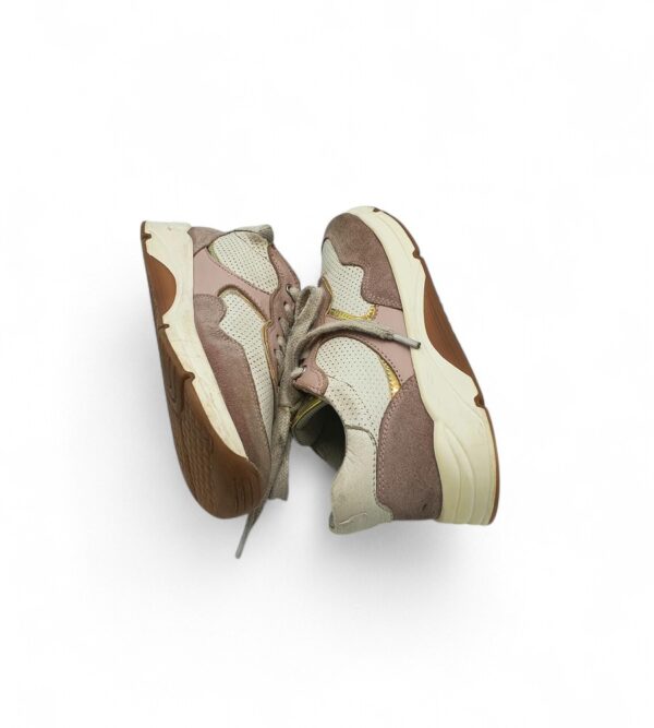 Adidasi copii Friboo 31 piele , imitatie de piele , alb maro - imagine 4