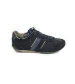 Adidasi barbati Geox 44 material textil , piele intoarsa , negru albastru