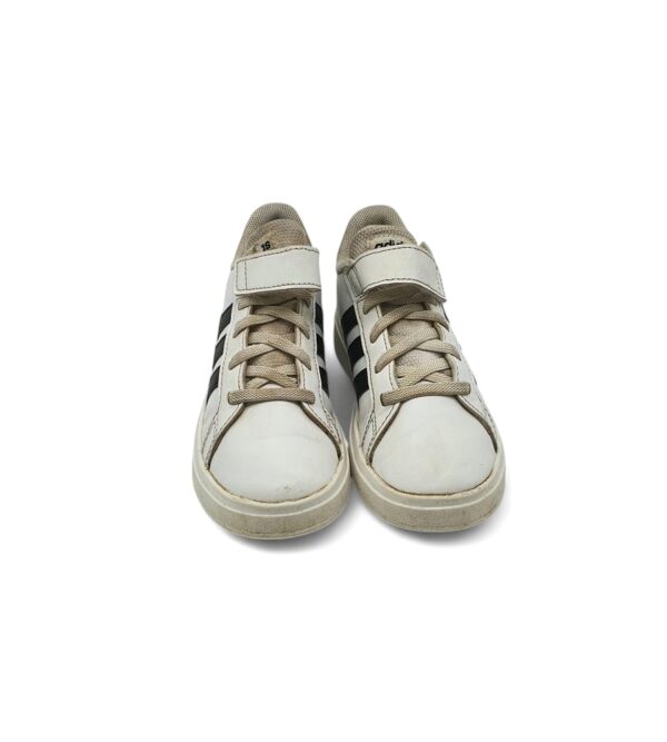 Adidasi copii Adidas 30 imitatie de piele , alb negru - imagine 3