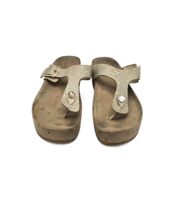Saboti dama Catwalk 39 imitatie de piele , crem - imagine 3