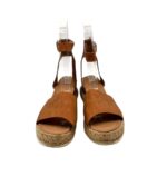Sandale dama 41 imitatie de piele , maro - imagine 5