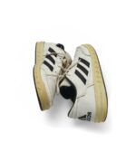 Adidasi copii Adidas 33 imitatie de piele, alb negru - imagine 2