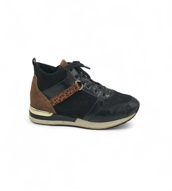 Adidasi dama Remonte 39 imitatie de piele , piele intoarsa , negru maro - imagine 1