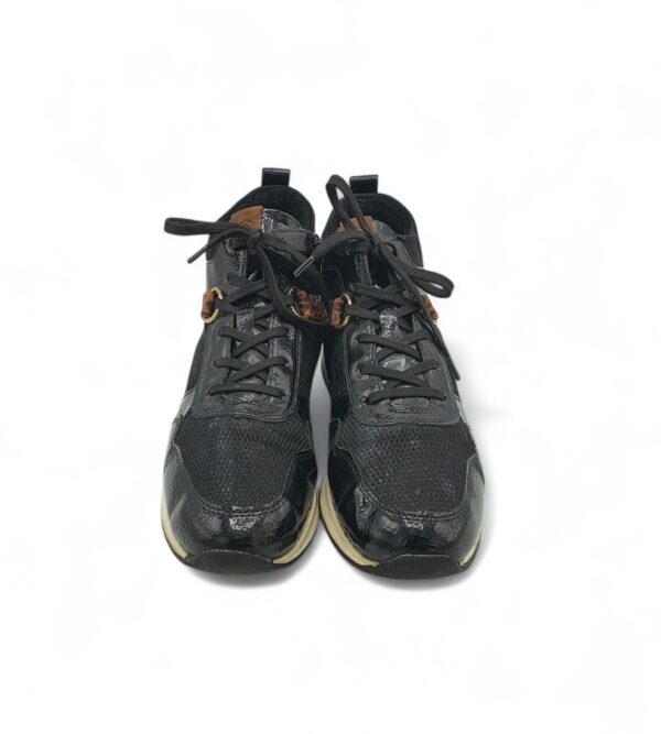Adidasi dama Remonte 39 imitatie de piele , piele intoarsa , negru maro - imagine 3