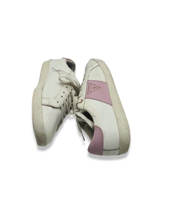 Adidasi dama, Guess 39, imitatie de piele , alb roz - imagine 3